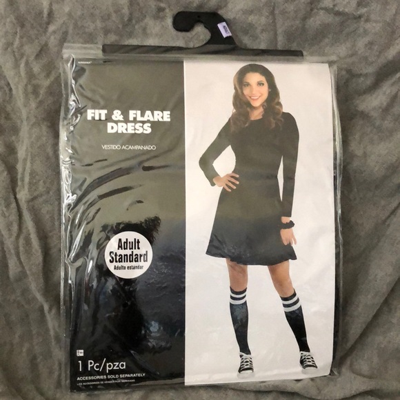 Fit & Flare Dress (Black) - Picture 3 of 5